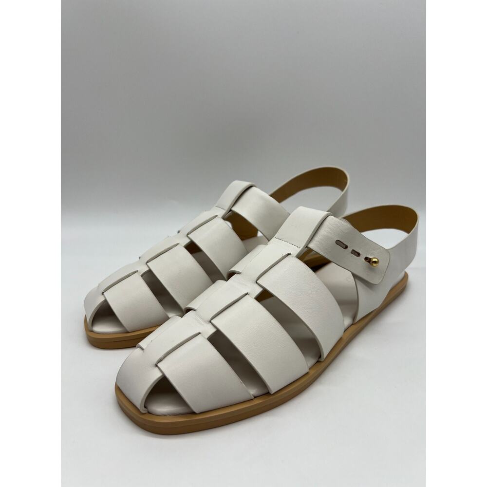 Mercedes Castillo Kailey Caged Fisherman White Leather Sandals Women's Size 9 - Picture 9 of 16